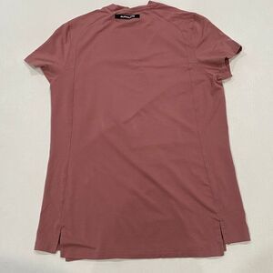 Alphalete Premium Longline T-Shirt Size Small Mauve Pink Curved Hem